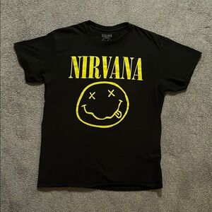NIRVANA Black Tee with Iconic Yellow Design
